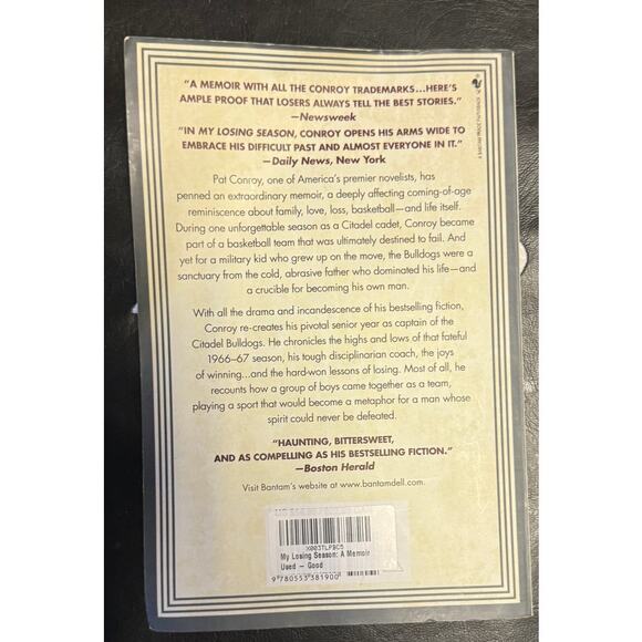 Pat Conroy My Losing Season: A Memoir Paperback 2003 - Picture 2 of 2